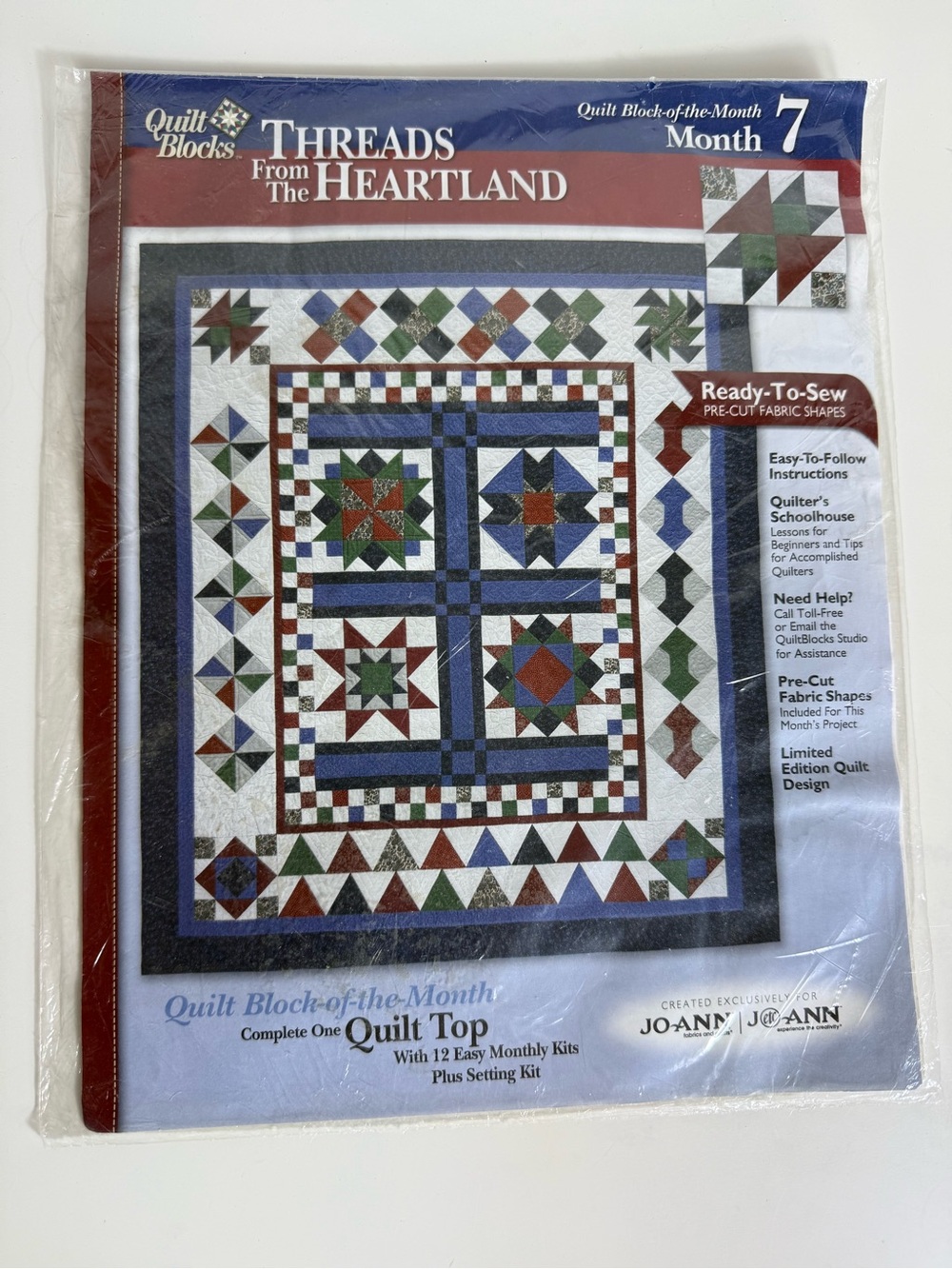 Vintage Quilt Blocks Joann Fabric Month 7 Threads From The Heartland Country NEW